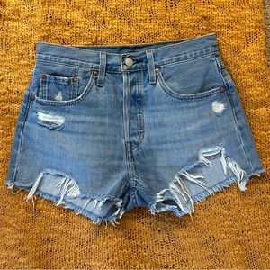 Levi’s 501 Ripped Jean Shorts - Size 27